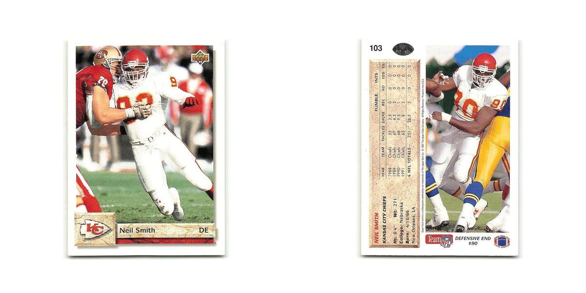 Neil Smith 1992 Upper Deck #103 Kansas City Chiefs Football Card NM