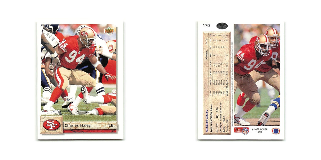 Charles Haley 1992 Upper Deck #170 San Francisco 49ers Football Card NM