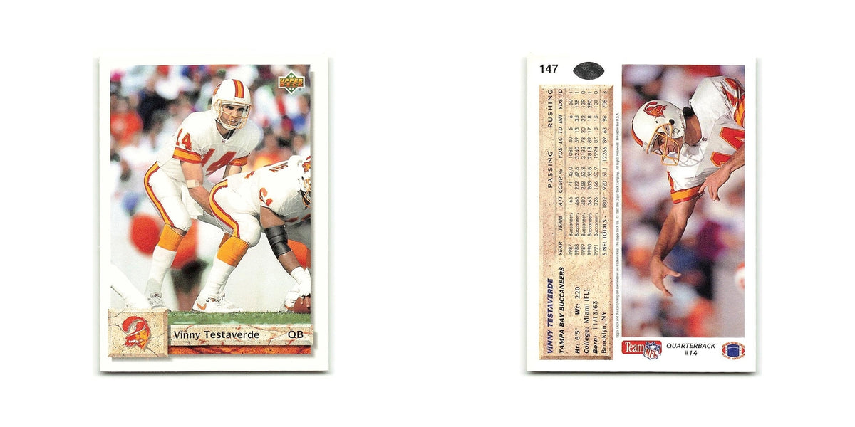 Vinny Testaverde 1992 Upper Deck #147 Tampa Bay Buccaneers Football Card NM