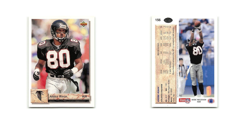 Andre Rison 1992 Upper Deck #156 Atlanta Falcons Football Card NM