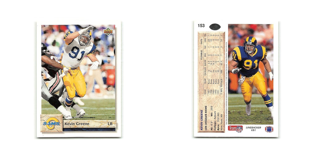 Kevin Greene 1992 Upper Deck #153 Los Angeles Rams Football Card NM
