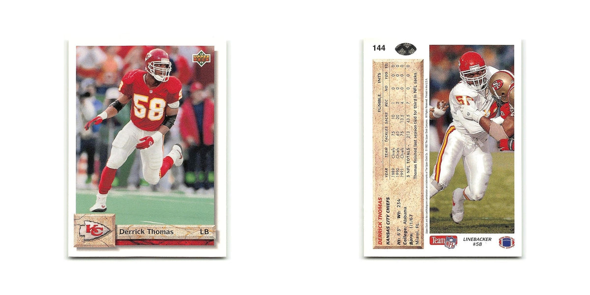 Derrick Thomas 1992 Upper Deck #144 Kansas City Chiefs Football Card NM