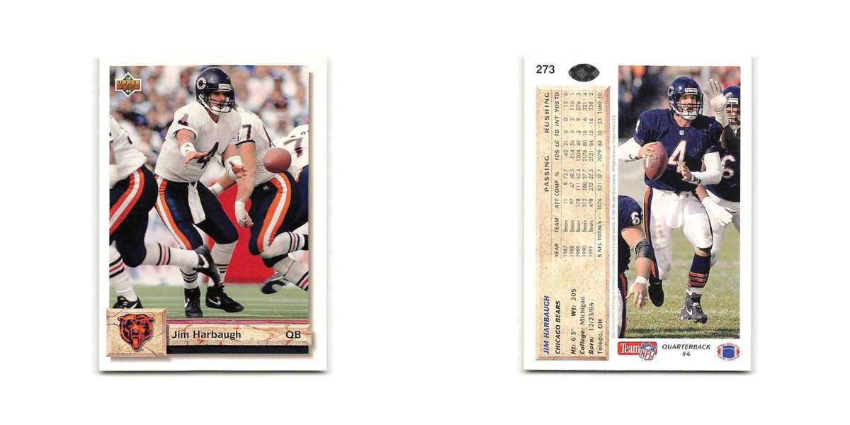 Jim Harbaugh 1992 Upper Deck #273 Chicago Bears Football Card NM