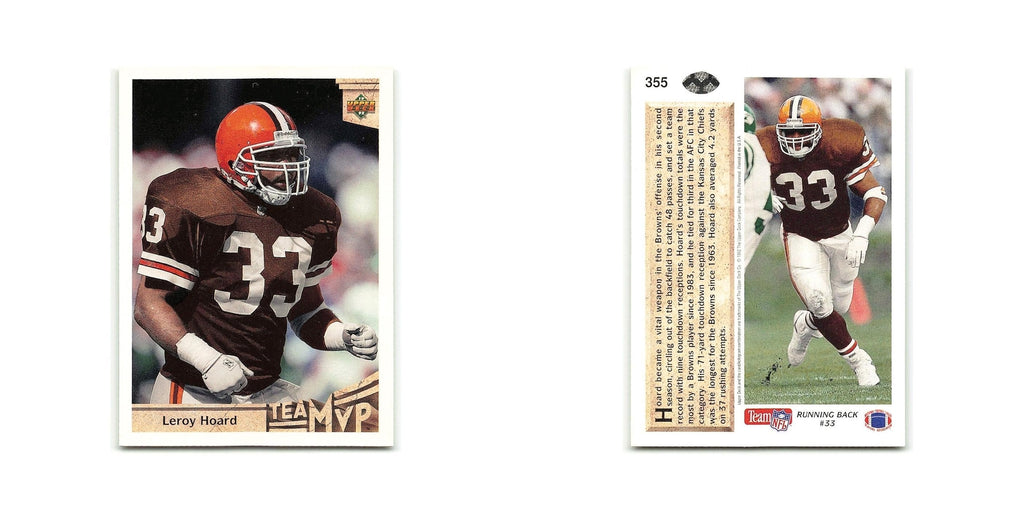 Leroy Hoard 1992 Upper Deck #355 Cleveland Browns Football Card NM