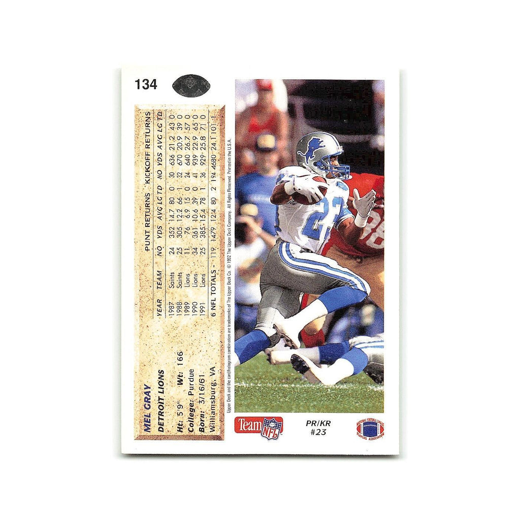 Mel Gray 1992 Upper Deck #134 Detroit Lions Football Card NM