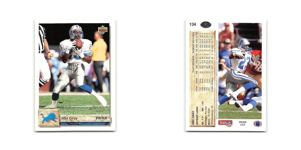 Mel Gray 1992 Upper Deck #134 Detroit Lions Football Card NM