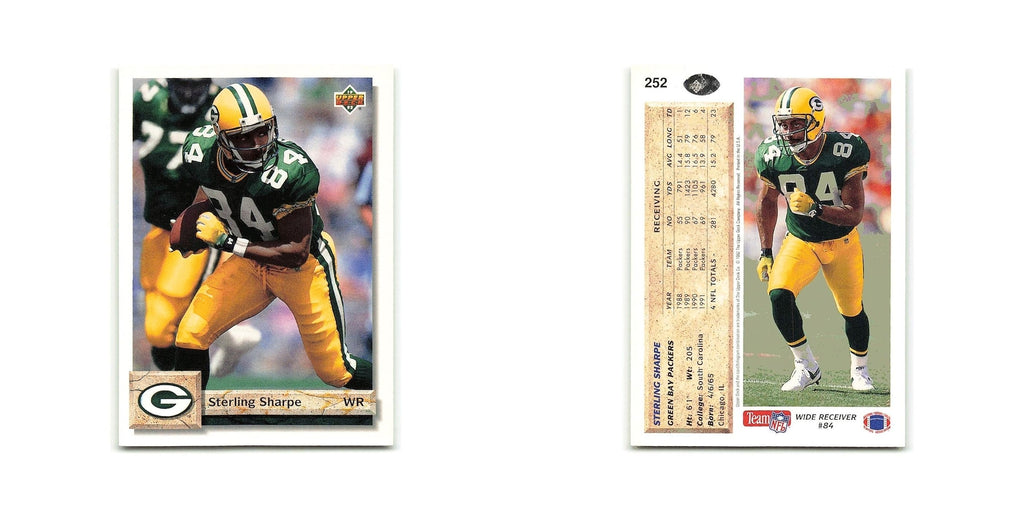 Sterling Sharpe 1992 Upper Deck #252 Green Bay Packers Football Card NM