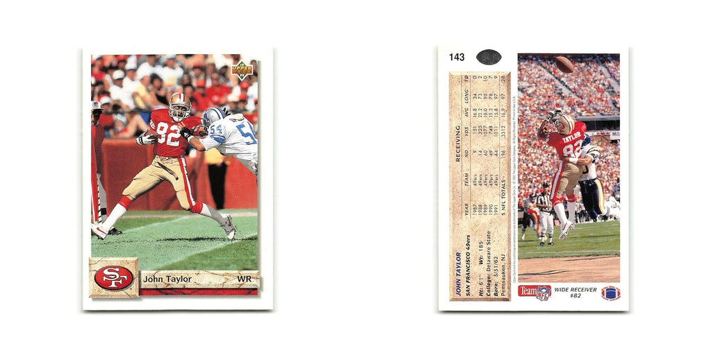 John Taylor 1992 Upper Deck #143 San Francisco 49ers Football Card NM