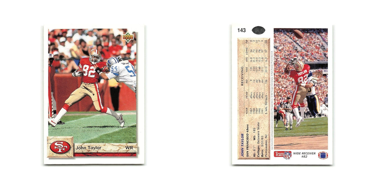 John Taylor 1992 Upper Deck #143 San Francisco 49ers Football Card NM