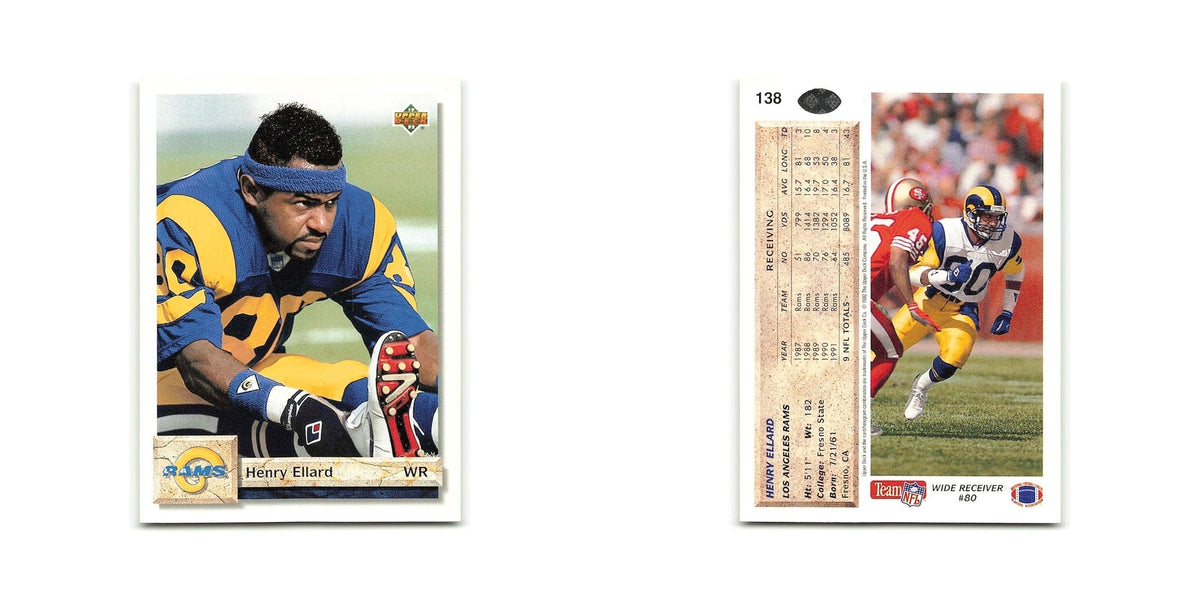 Henry Ellard 1992 Upper Deck #138 Los Angeles Rams Football Card NM