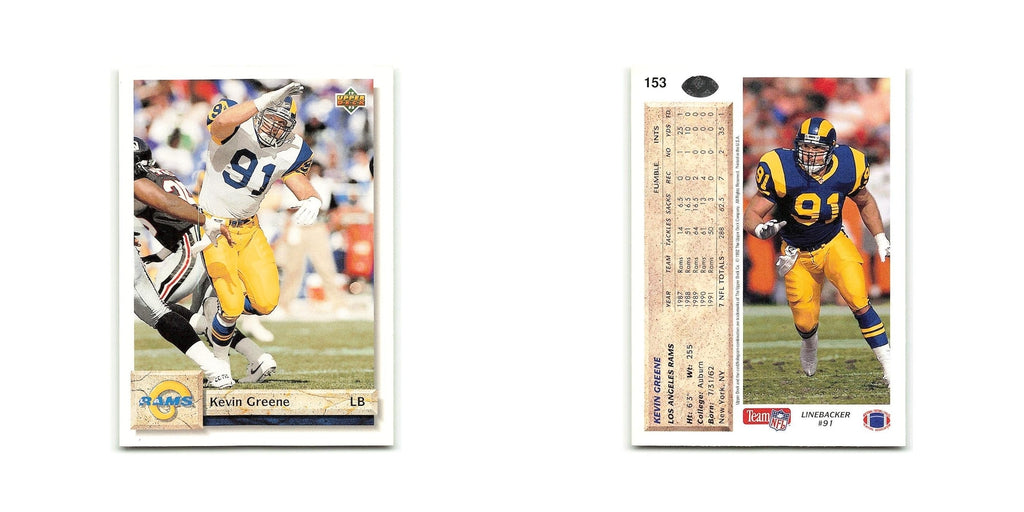 Kevin Greene 1992 Upper Deck #153 Los Angeles Rams Football Card NM