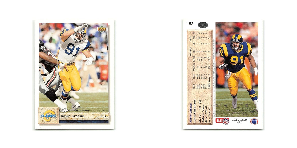 Kevin Greene 1992 Upper Deck #153 Los Angeles Rams Football Card NM