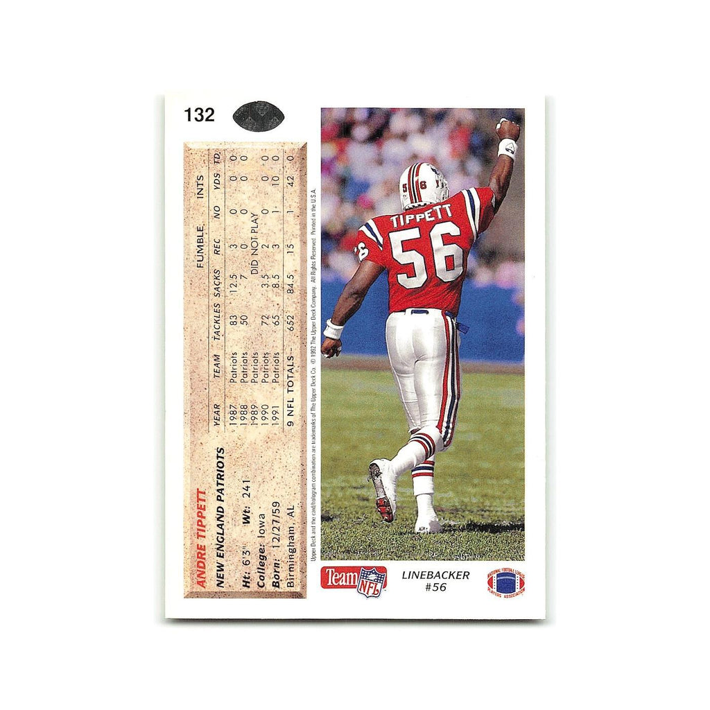 Andre Tippett 1992 Upper Deck #132 New England Patriots Football Card NM