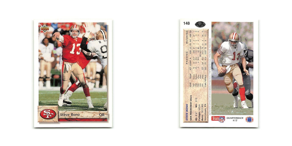 Steve Bono 1992 Upper Deck #148 San Francisco 49ers Football Card NM