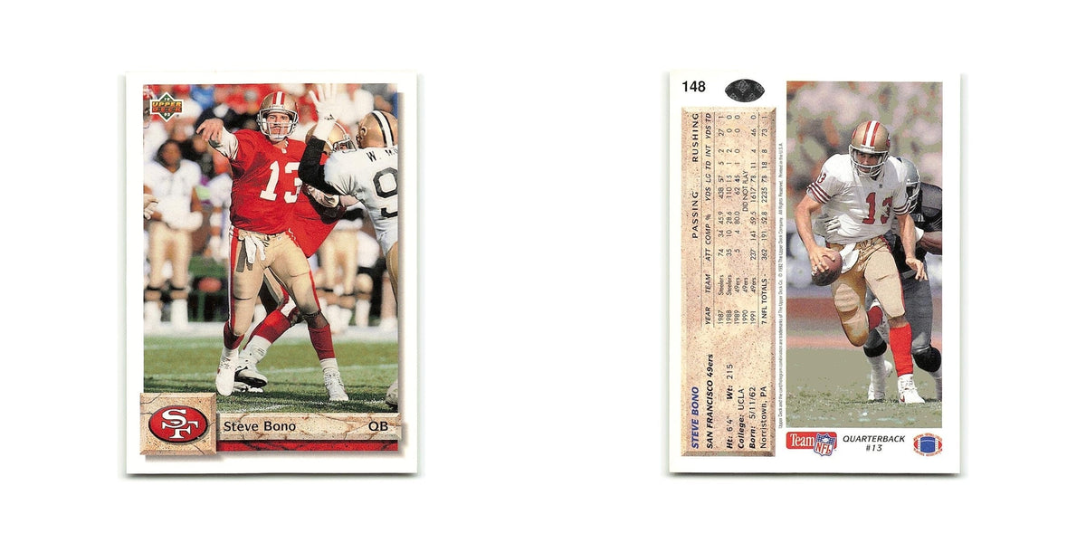 Steve Bono 1992 Upper Deck #148 San Francisco 49ers Football Card NM