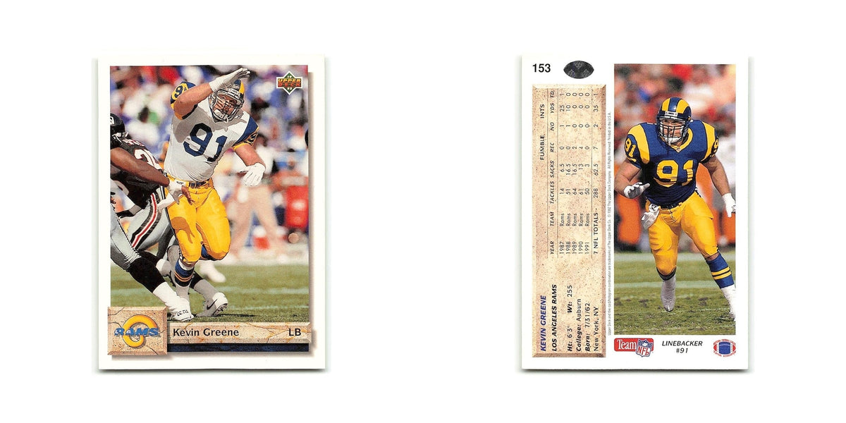 Kevin Greene 1992 Upper Deck #153 Los Angeles Rams Football Card NM