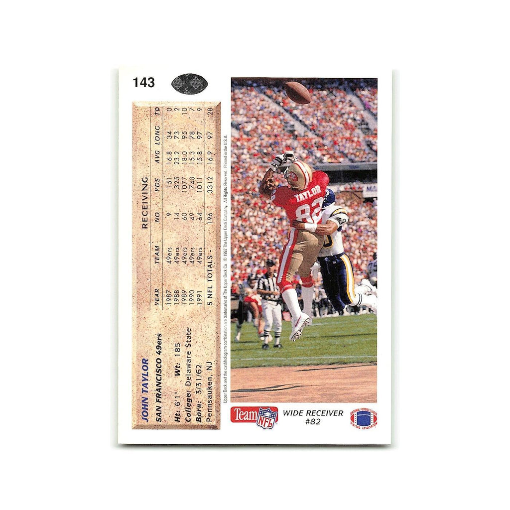 John Taylor 1992 Upper Deck #143 San Francisco 49ers Football Card NM