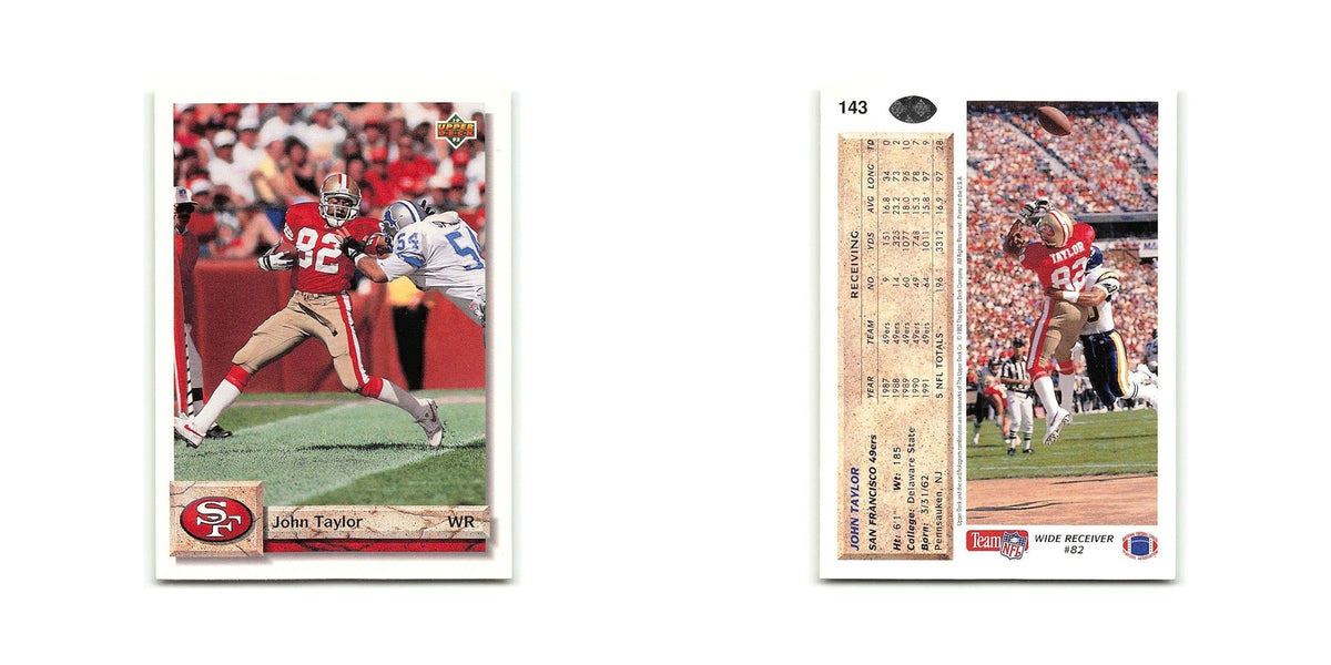 John Taylor 1992 Upper Deck #143 San Francisco 49ers Football Card NM