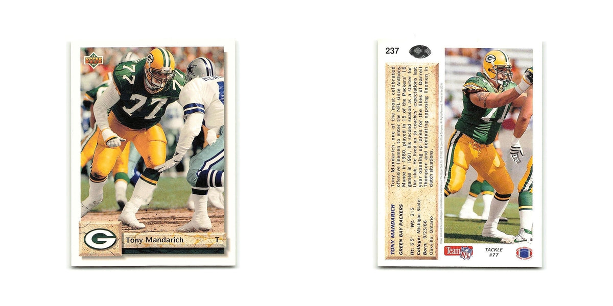 Tony Mandarich 1992 Upper Deck #237 Green Bay Packers Football Card NM