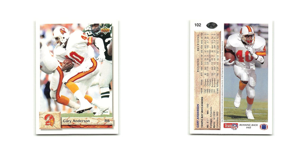 Gary Anderson 1992 Upper Deck #102 Tampa Bay Buccaneers Football Card NM
