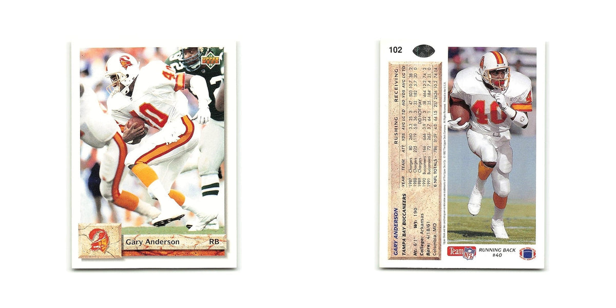 Gary Anderson 1992 Upper Deck #102 Tampa Bay Buccaneers Football Card NM