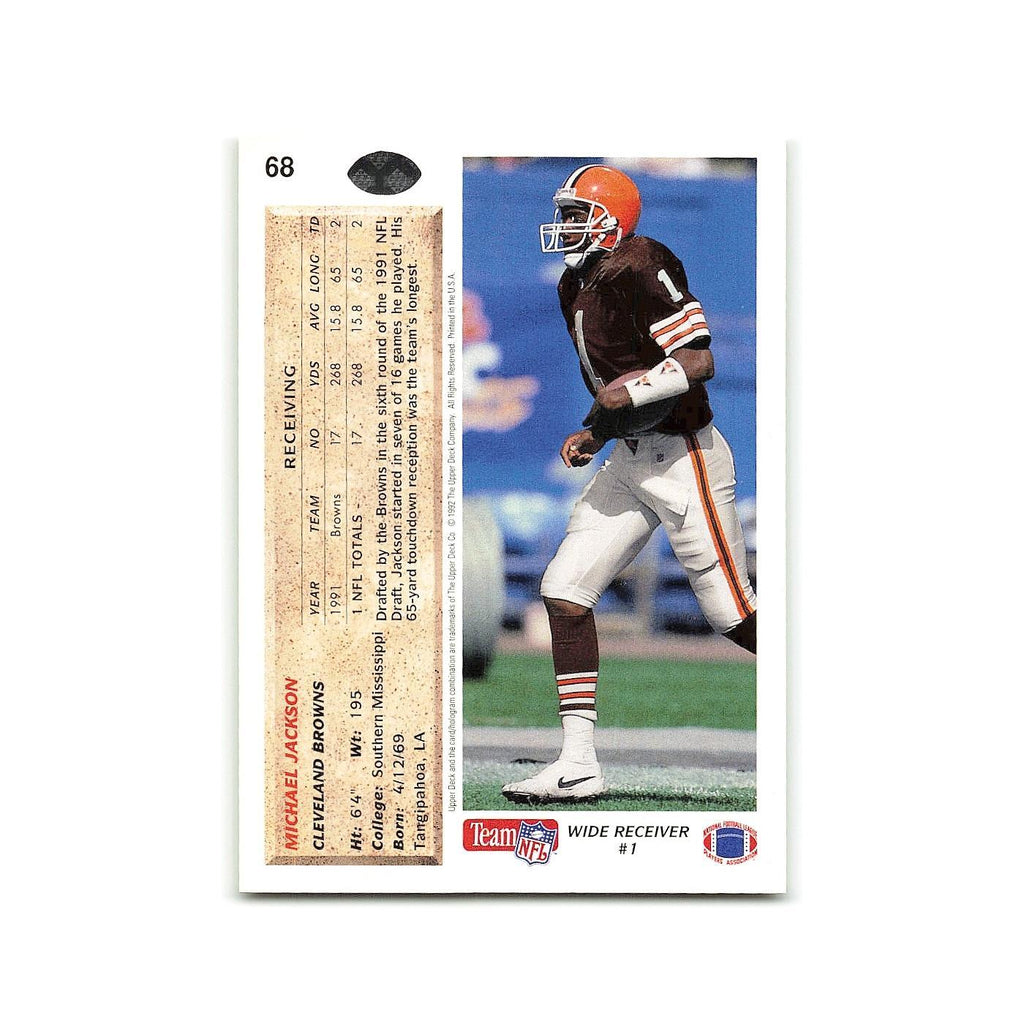 Michael Jackson 1992 Upper Deck #68 Cleveland Browns Football Card NM