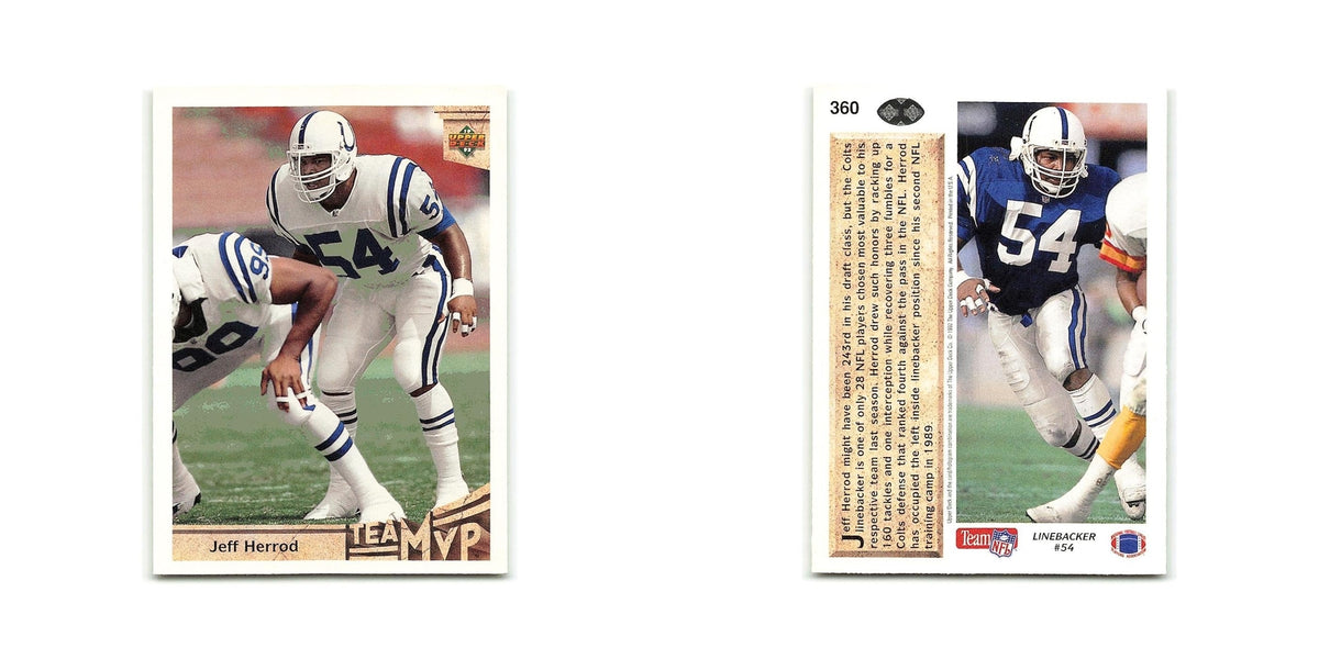 Jeff Herrod 1992 Upper Deck #360 Indianapolis Colts Football Card NM