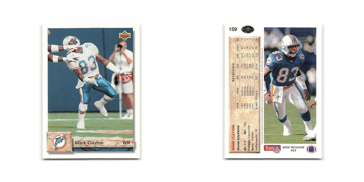 Mark Clayton 1992 Upper Deck #159 Miami Dolphins Football Card NM