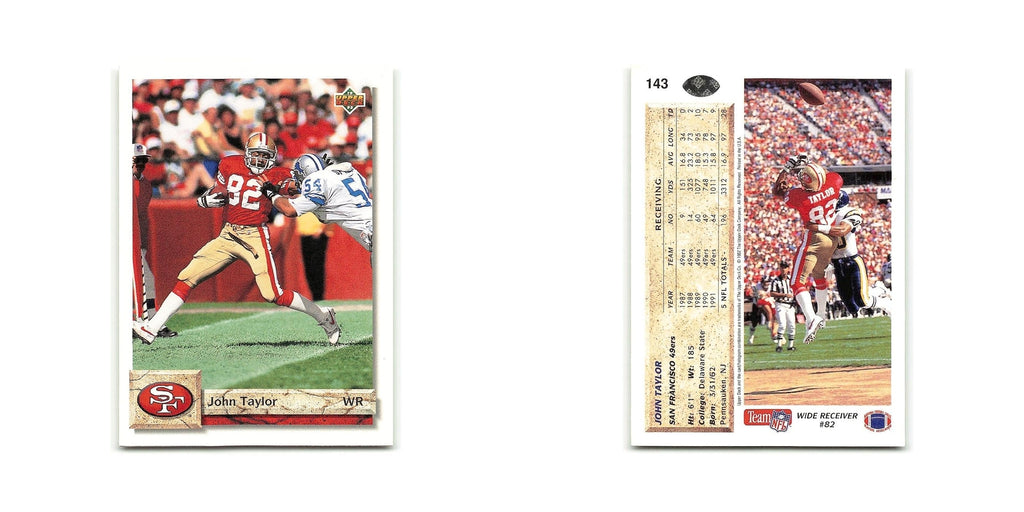 John Taylor 1992 Upper Deck #143 San Francisco 49ers Football Card NM