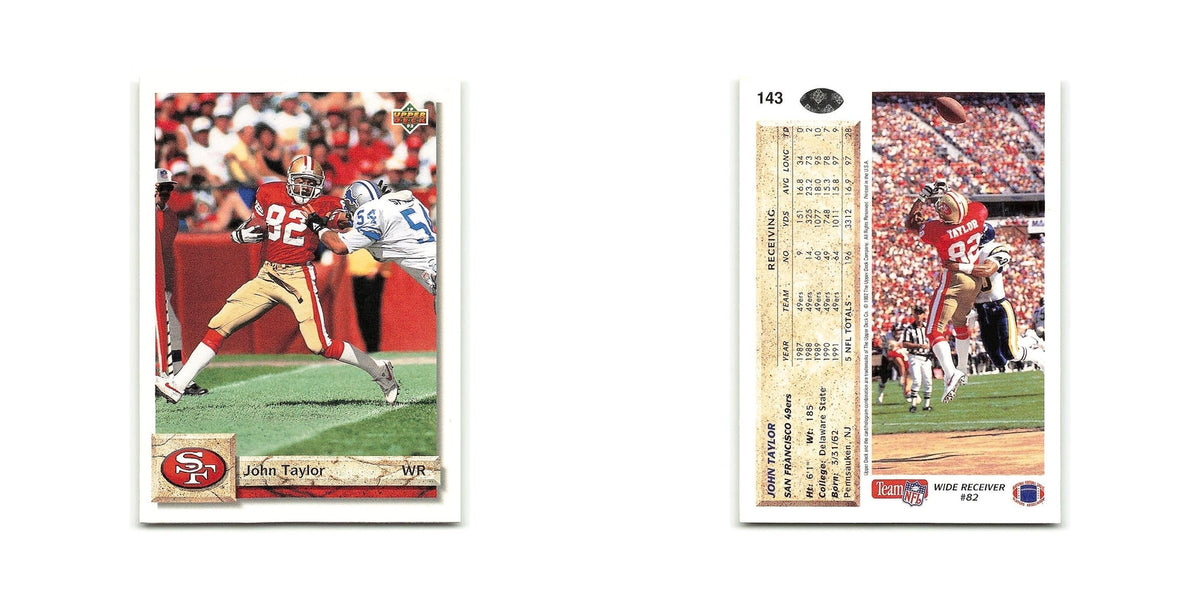 John Taylor 1992 Upper Deck #143 San Francisco 49ers Football Card NM