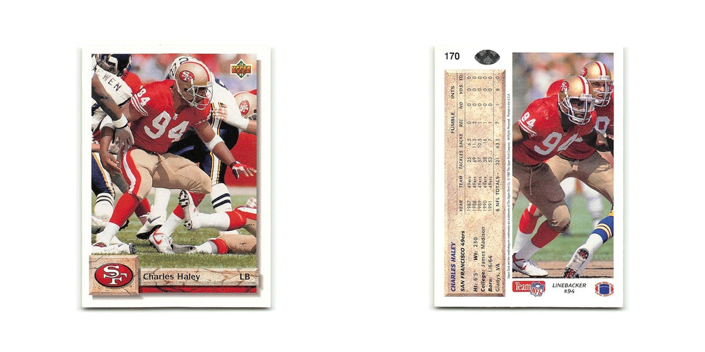 Charles Haley 1992 Upper Deck #170 San Francisco 49ers Football Card NM