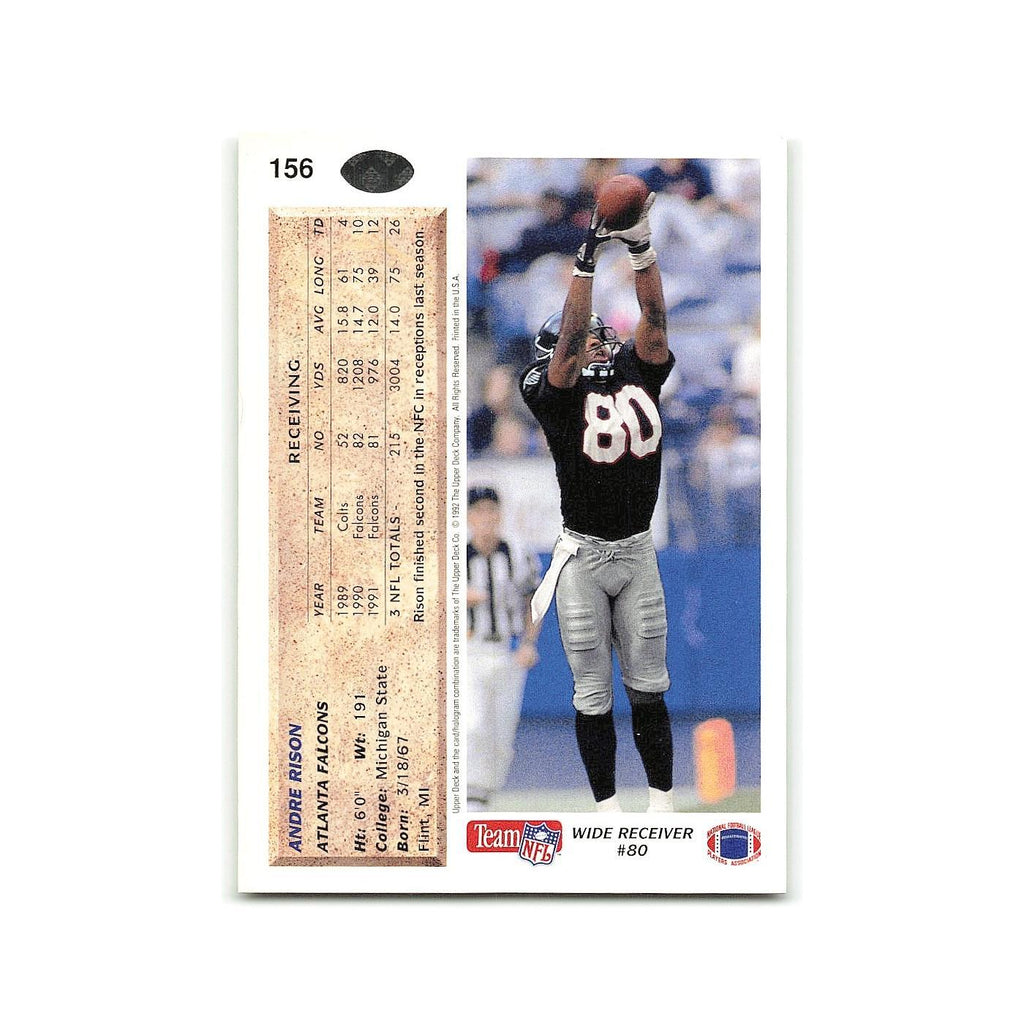 Andre Rison 1992 Upper Deck #156 Atlanta Falcons Football Card NM