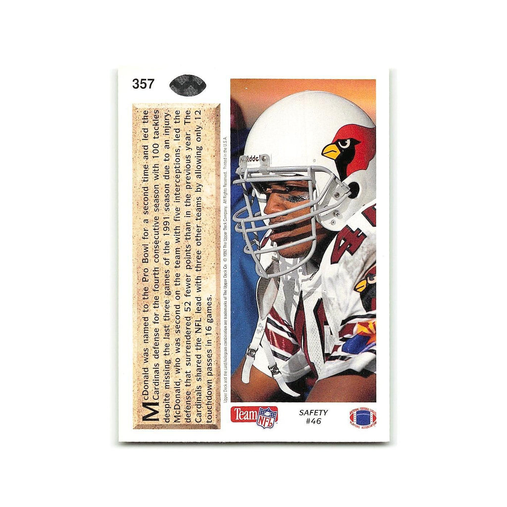 Tim McDonald 1992 Upper Deck #357 Phoenix Cardinals Football Card NM