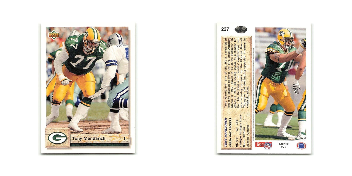 Tony Mandarich 1992 Upper Deck #237 Green Bay Packers Football Card NM