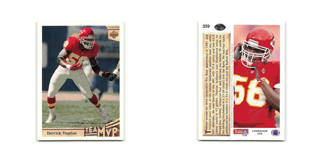 Derrick Thomas 1992 Upper Deck #359 Kansas City Chiefs Football Card NM