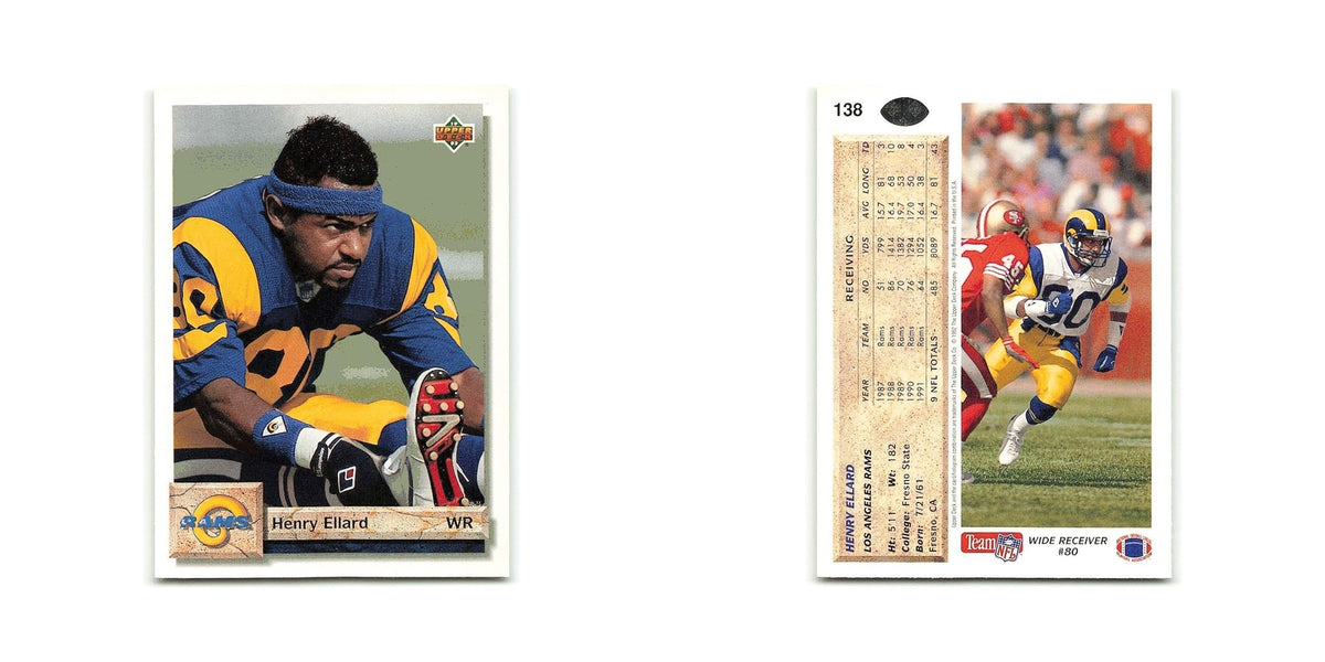 Henry Ellard 1992 Upper Deck #138 Los Angeles Rams Football Card NM