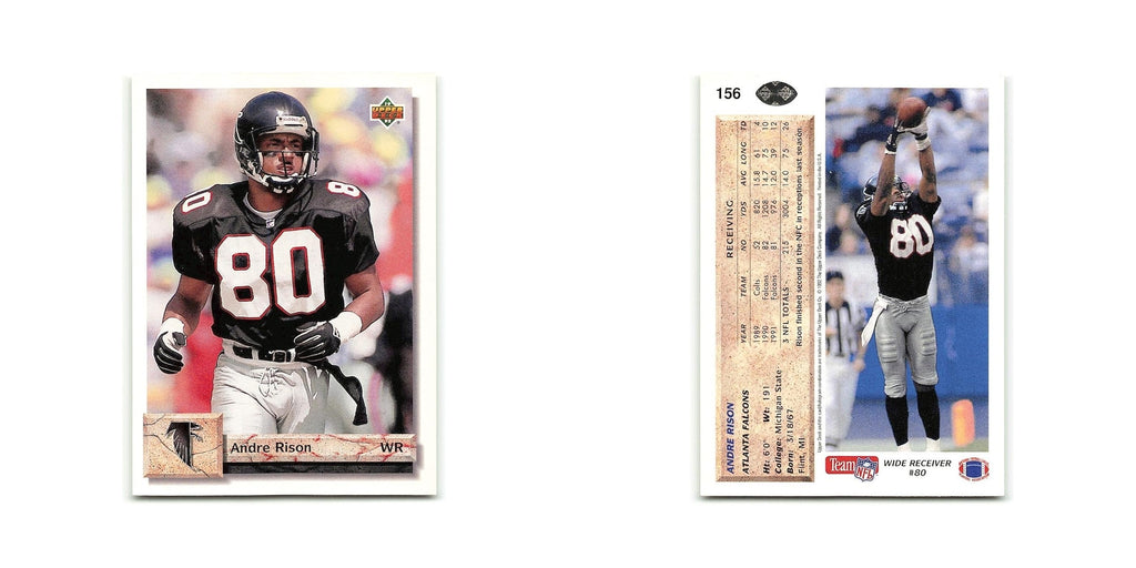 Andre Rison 1992 Upper Deck #156 Atlanta Falcons Football Card NM