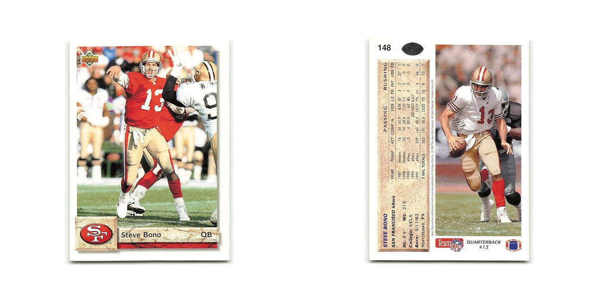 Steve Bono 1992 Upper Deck #148 San Francisco 49ers Football Card NM