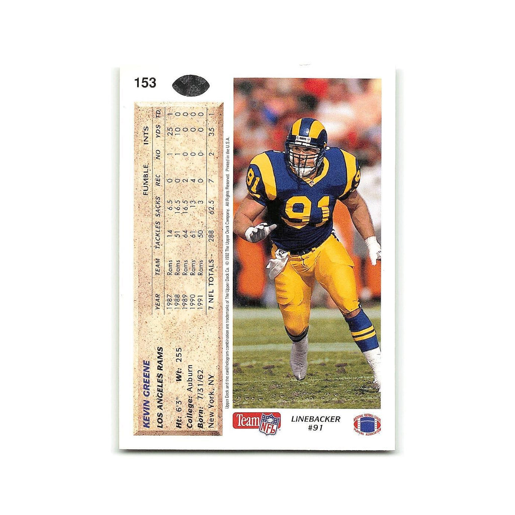 Kevin Greene 1992 Upper Deck #153 Los Angeles Rams Football Card NM