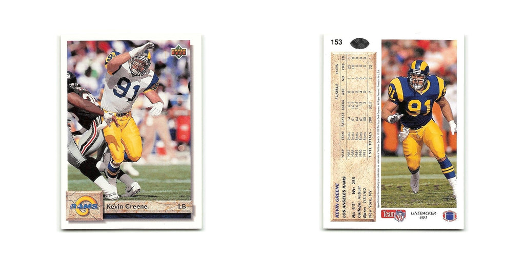 Kevin Greene 1992 Upper Deck #153 Los Angeles Rams Football Card NM
