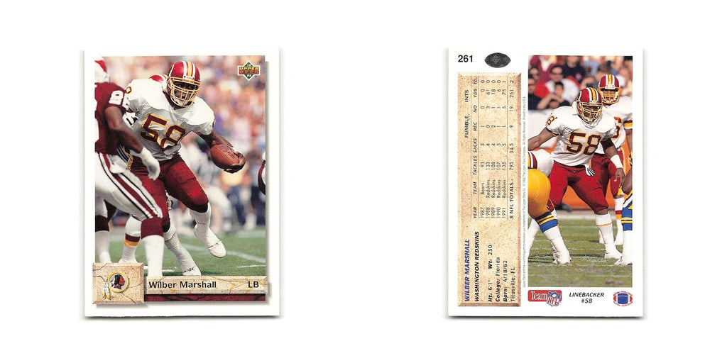 Wilber Marshall 1992 Upper Deck #261 Washington Redskins Football Card NM