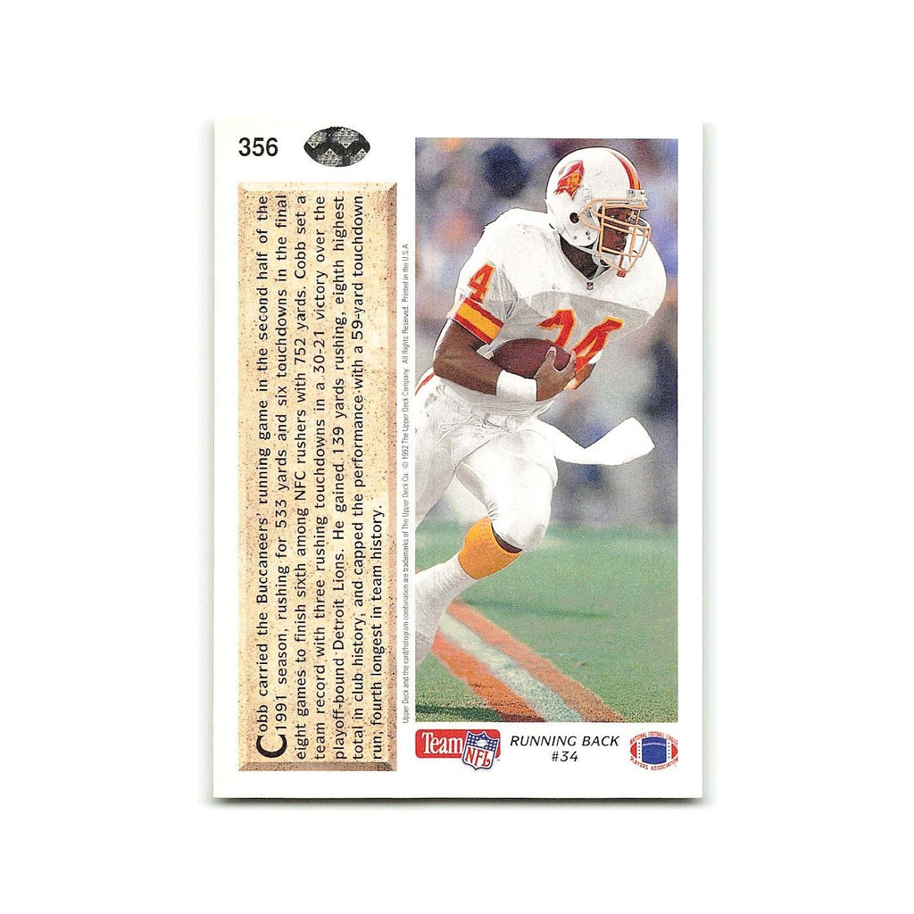 Reggie Cobb 1992 Upper Deck #356 Tampa Bay Buccaneers Football Card NM