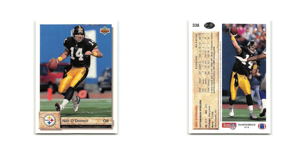 Neil O'Donnell 1992 Upper Deck #338 Pittsburgh Steelers Football Card NM