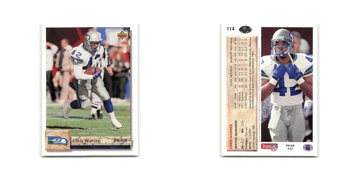 Chris Warren 1992 Upper Deck #114 Seattle Seahawks Football Card NM