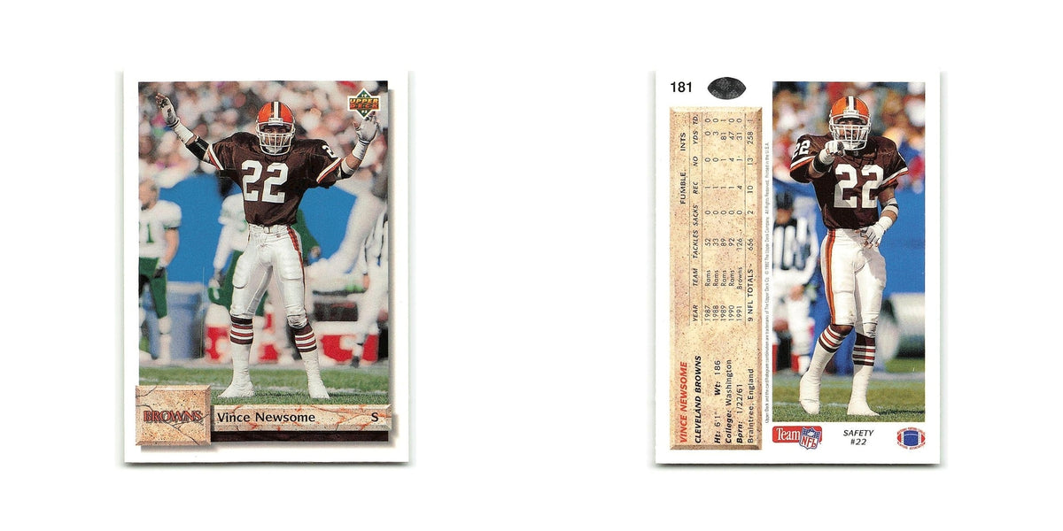 Vince Newsome 1992 Upper Deck #181 Cleveland Browns Football Card NM