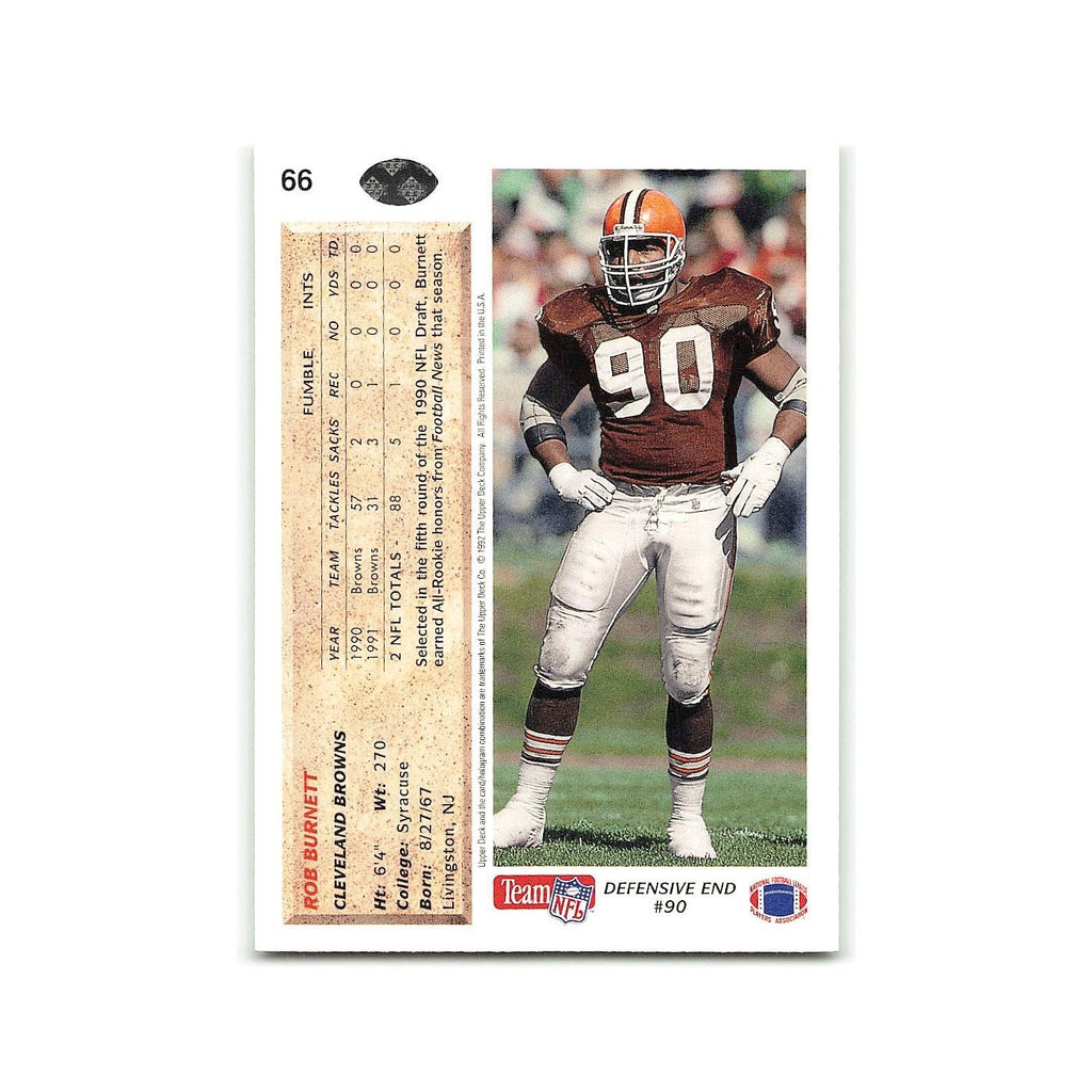 Rob Burnett 1992 Upper Deck #66 Cleveland Browns Football Card NM