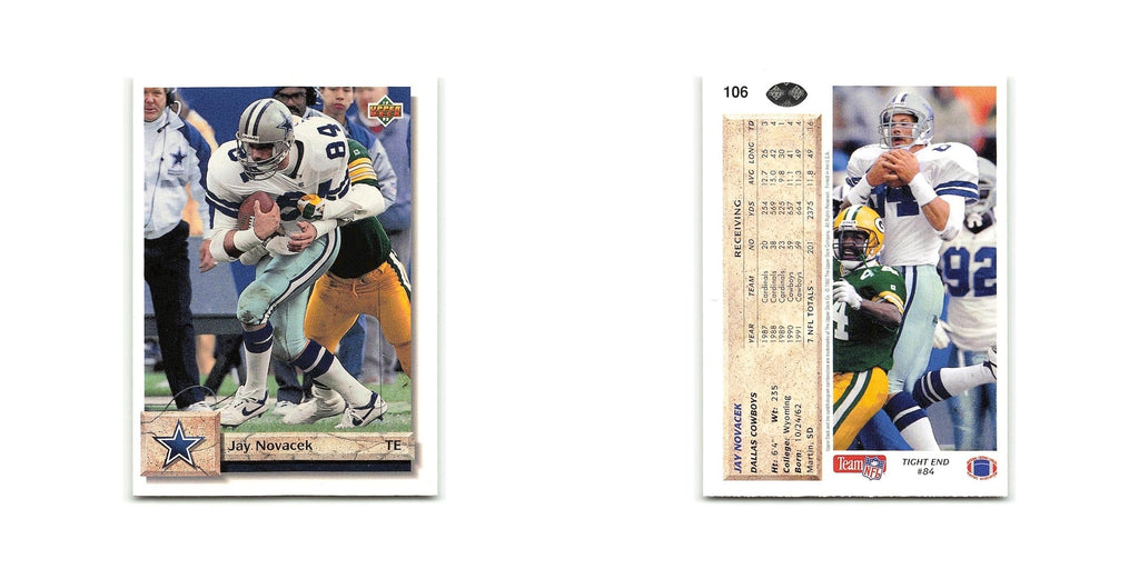 Jay Novacek 1992 Upper Deck #106 Dallas Cowboys Football Card NM