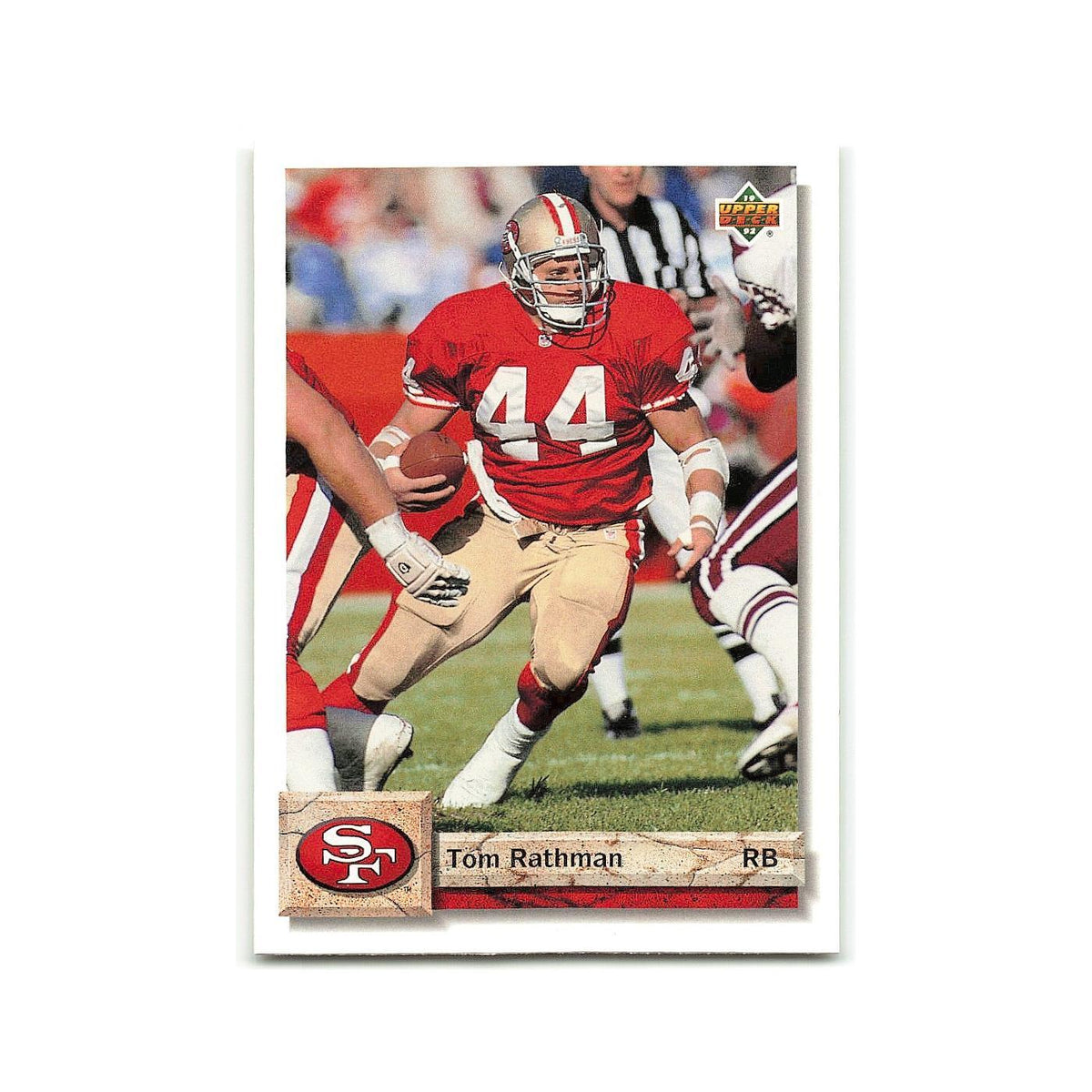 Tom Rathman 1992 Upper Deck #166 San Francisco 49ers Football Card NM