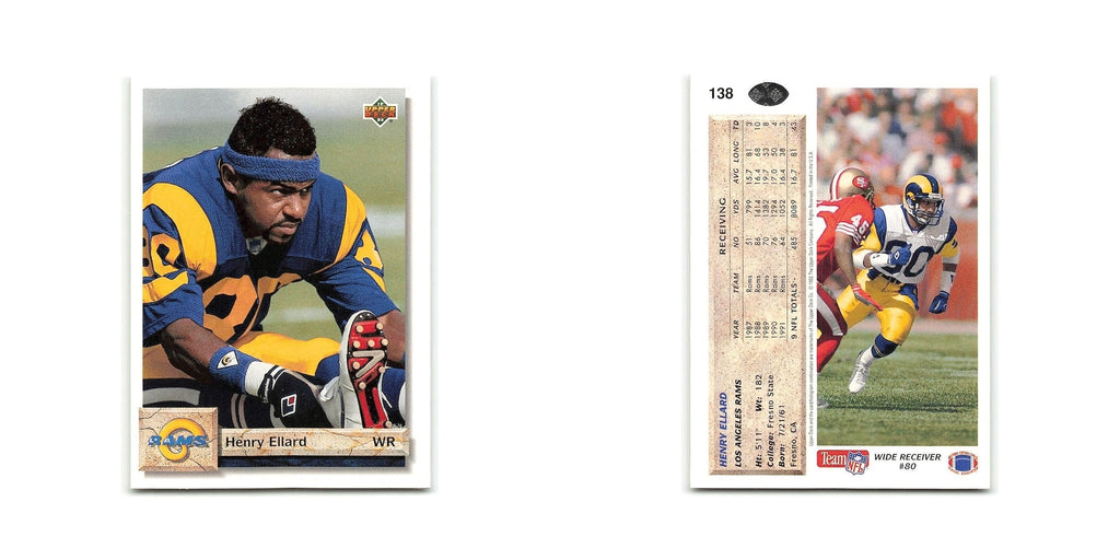 Henry Ellard 1992 Upper Deck #138 Los Angeles Rams Football Card NM