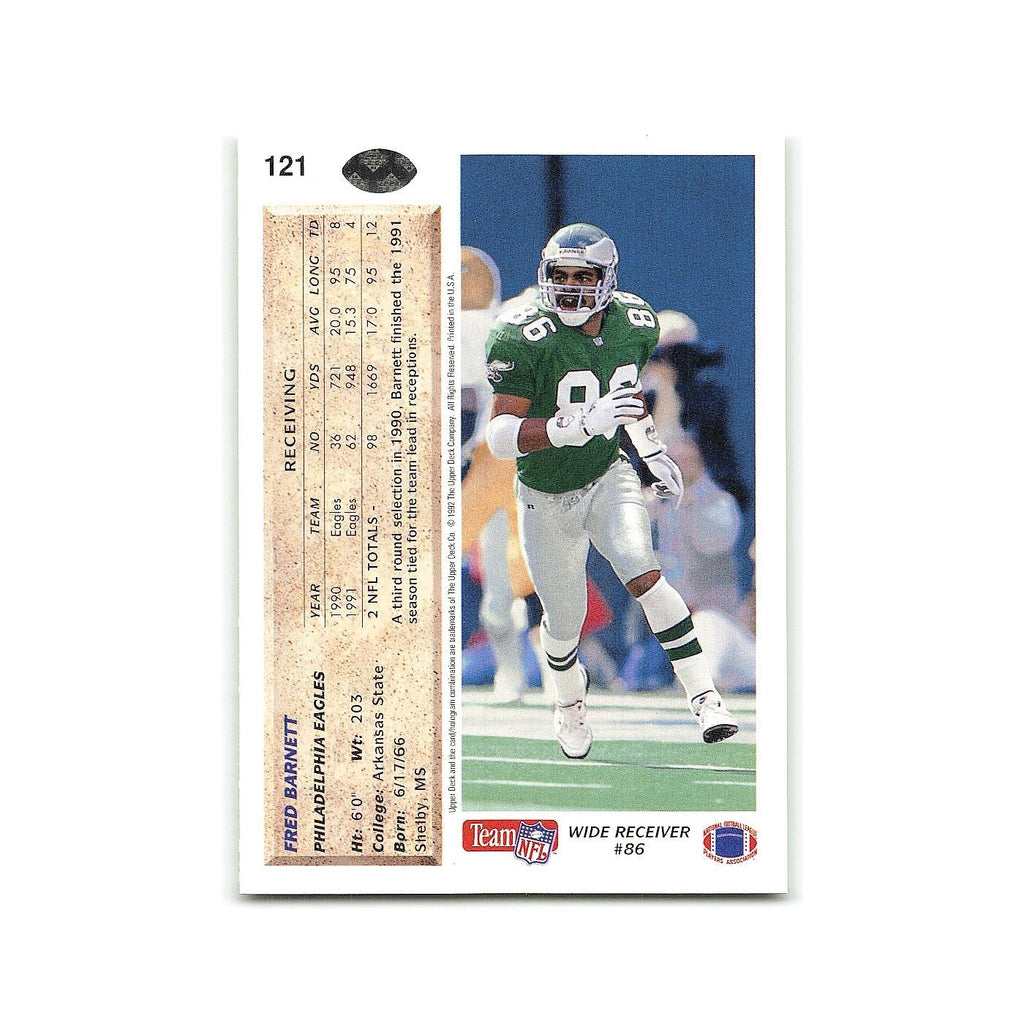 Fred Barnett 1992 Upper Deck #121 Philadelphia Eagles Football Card NM